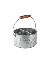 Емкость для закусок 4 ячейки сталь гальван.,дерево D=21,5,H=11,5см