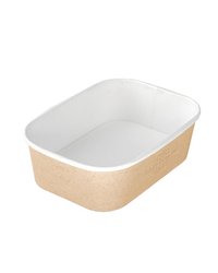 Контейнер бумажный прямоугольный 660мл 170х120х51мм CASE BOWL цвет Крафт/Белый OSQ (х45/405)