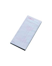 Бланк для счета «Официант» двухслойный[50шт] бум. самокоп. ,H=10,L=200,B=95мм разноцветн.