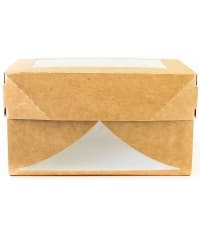 Коробка картон крафт CandyBox с окном 1200 мл 150×100×85 мм