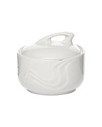 Сахарница «Мелодия» с крышкой фарфор 200мл D=87,H=75мм белый