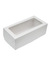 Коробка картонная для пирога 250х160х110мм С окном, МГК цвет Белый (х1/25)