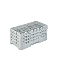 Кассета для бокалов 8 ячеек Dmax=103,Hmax=174мм полипроп. ,H=17,5,L=50,B=25см серый