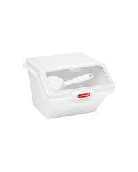 Контейнер для сыпучих продуктов с крышкой и совком полипроп. 10л ,H=21,5,L=38,B=30см белый