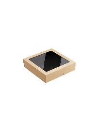 Контейнер бумажный OneBox с крышкой картон 1,5л ,H=48,L=200,B=200мм черный