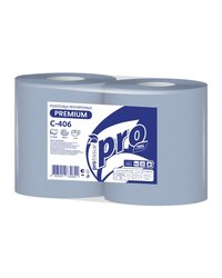 Полотенца протирочные бумажные в рулонах PRO Tissue 2-слойные 350м синие С406 (х1/2) [упаковка]