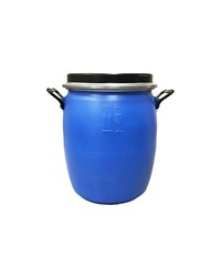 Бочка с крышкой на обруче с ручками полиэтилен,металл 48л D=40,2,H=49,2см синий,черный