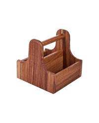 Подставка для набора для специй 2 отделения дуб ,H=15,L=15,B=15,3см коричнев.