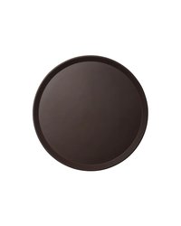 Поднос прорезиненный круглый стеклопласт. D=45см коричнев.