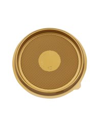 Дно для Мини-тортницы круглое золотистое (к купольной крышке) ПЭТ ПР-Т-85, 90мм Выс.: 80мм цвет Золотой Протэк (х480/480)