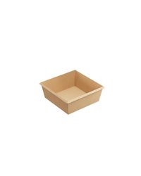 Контейнер бумажный OneClick картон 1,25л ,H=65,L=165,B=165мм св.корич.