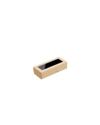 Контейнер бумажный OneBox с крышкой картон 0,5л ,H=4,L=7,B=17см черный