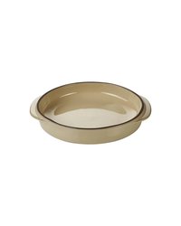 Блюдо для подачи «Карактэр» с ручками керамика 100мл D=14,H=3,L=16см бежев.,коричнев.