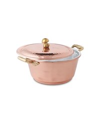 Кастрюля с крышкой медь,олово D=28,H=11см медный