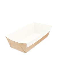 Лоток бумажный 150х65х45мм BAKE 500 цвет Крафт/Белый OSQ (х100/800)