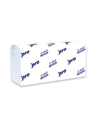 Полотенца бумажные в листах 24х21,5см PRO Tissue 2х слойные, Z сложение, H2, 200 шт. С442 (х1/21) [упаковка]