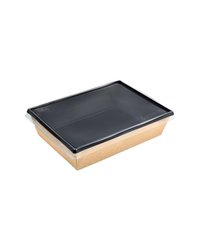 Крышка для бумажного контейнера 200х150мм OneClick Lid 1000/0 для 1000 мл Низкая цвет прозр. (х300)