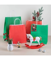 Красный бум. пакет 260×150×350 мм с кручеными ручками