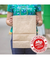Крафт пакет 220×120×250 мм с кручеными ручками
