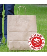 Крафт пакет 320×200×370 мм с кручеными ручками