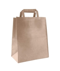 Крафт пакет 240×140×280 мм с плоскими ручками