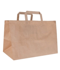 Крафт пакет 320×200×220 мм с плоскими ручками