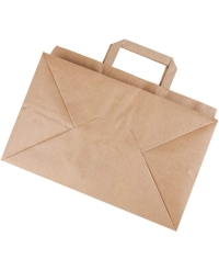 Крафт пакет 320×200×220 мм с плоскими ручками