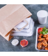 Крафт пакет 320×200×220 мм с плоскими ручками