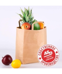 Крафт пакет 320×200×370 мм с плоскими ручками