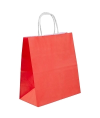 Красный бум. пакет 220×120×250 мм с кручеными ручками