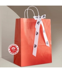 Красный бум. пакет 260×150×350 мм с кручеными ручками