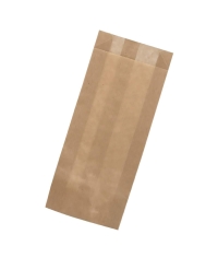 Крафтовый бумажный V-пакет для столовых приборов 80+20×200 мм