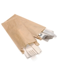 Крафтовый бумажный V-пакет для столовых приборов 80+20×200 мм