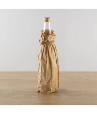 Крафтовый бумажный V-пакет для бутылки 100+50×300 мм