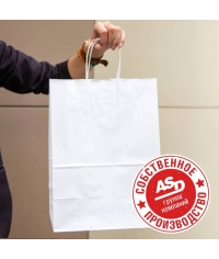 Белый бум. пакет 240×140×280 мм с кручеными ручками