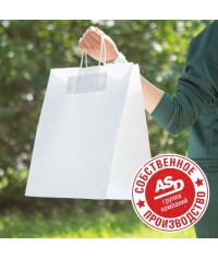 Белый бум. пакет 320×200×370 мм с кручеными ручками