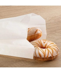 Жиростойкий белый бумажный V-пакет для выпечки 140+60×250 мм