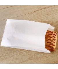 Жиростойкий белый бумажный V-пакет для выпечки 140+60×250 мм