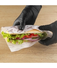 Влагопрочный бумажный белый уголок с принтом ХОТ-ДОГ 80+40×225 мм