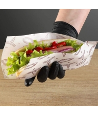 Влагопрочный бумажный белый уголок с принтом ХОТ-ДОГ 80+40×225 мм