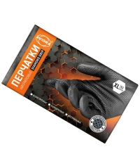 Перчатки нитриловые Aviora DIAMOND GRIP Алмазный хват Черные особо прочные р. XL 50 шт.