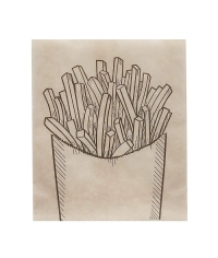 Жиростойкий бумажный V-пакет с принтом КАРТОШКА ФРИ 100+30×115 мм Крафт