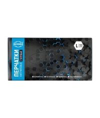 Перчатки AVIORA неопудренные нитрил ГОЛУБЫЕ р. L 100 шт.