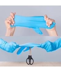 Перчатки AVIORA High Risk неопудренные нитрил сверхпрочные голубые р. M 50 шт.