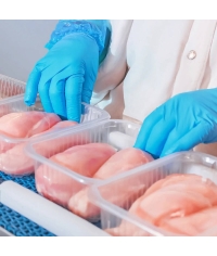 Перчатки AVIORA High Risk неопудренные нитрил сверхпрочные голубые р. M 50 шт.