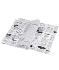 Оберточная бумага принт газета ЧАО белая парафинированная в листах 260×320 мм по 500 в пачке