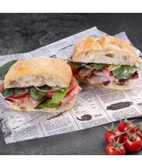 Оберточная бумага принт газета ЧАО белая парафинированная в листах 260×320 мм по 500 в пачке