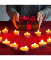 Свеча чайная литая в гильзе 4 часа горения