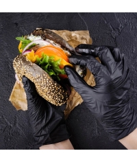 Перчатки AVIORA неопудренные винил ЧЕРНЫЕ р. S 100 шт.