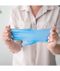 Перчатки AVIORA неопудренные винил ГОЛУБЫЕ р. M 100 шт.